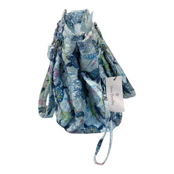 Vera Bradley Turtle Dream Blue & Green Quilted Glenna Satchel Handbag NWT NEW - Picture 4 of 8